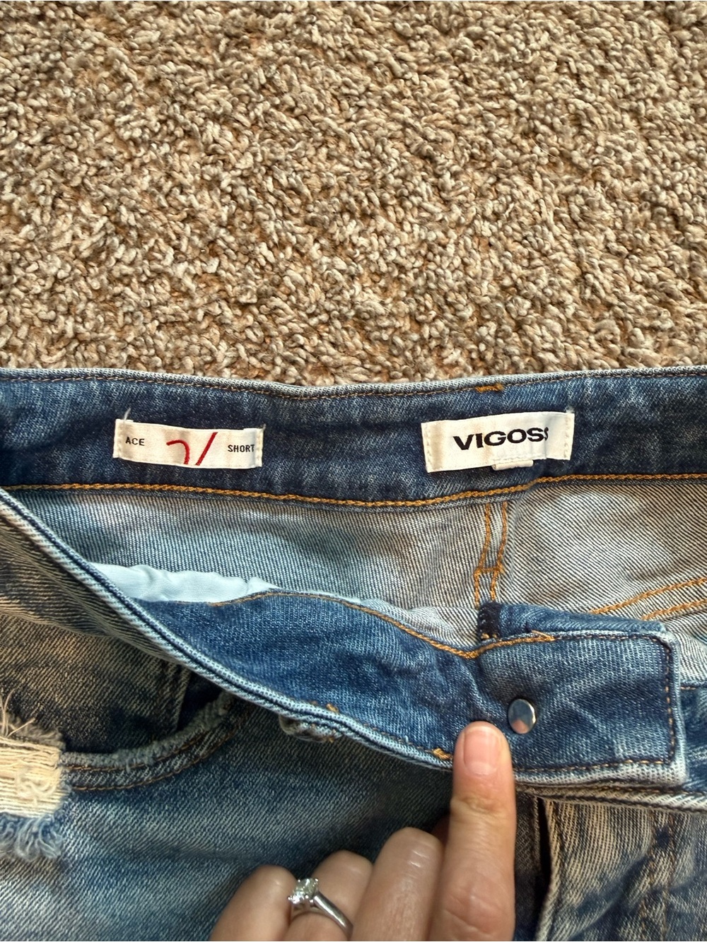Vigoss Light Blue Distressed Denim Cutoff Shorts - Picture 2 of 5